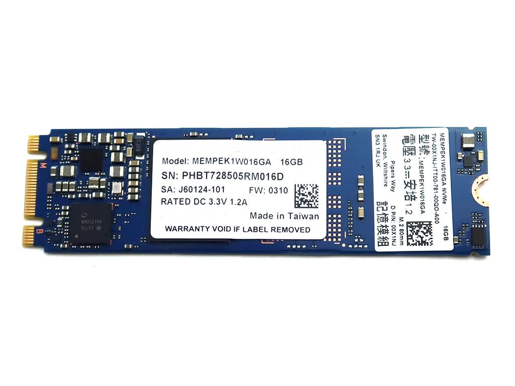 Solid State Drive 0X1NJ 00X1NJ TW-00X1NJ Compatible Replacement Spare Part for Intel MEMPEK1W016GA 16GB M.2 2280 PCIe 3.0 x2 NVMe Optane Memory SSD