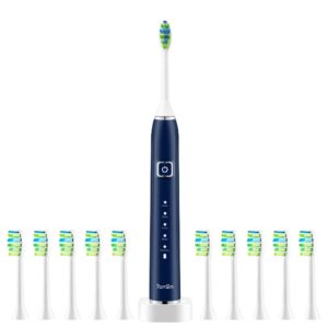 7am2m rechargeable sonic electric toothbrush am100 package with 10 brush heads