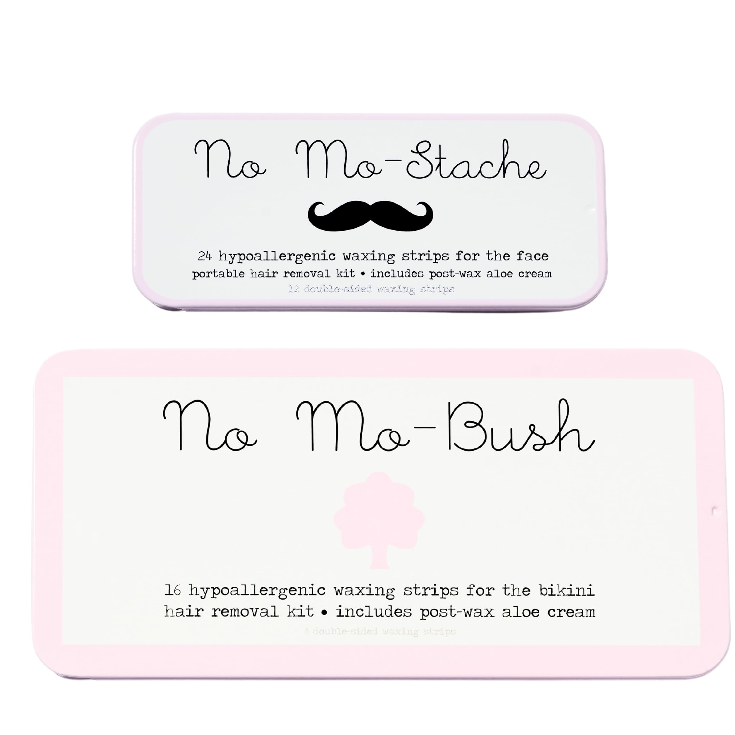 No Mo-Stache and No Mo-Bush Bikini Bundle - 2 Piece Value Set - As Seen On Shark Tank - Easy To Use Wax Strips for Face, Body Hair Removal and Bikini Area