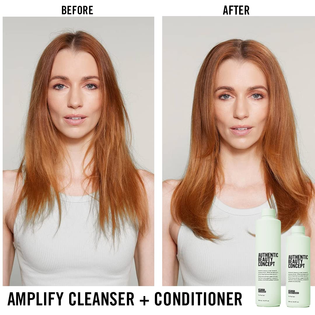 Authentic Beauty Concept Amplify Cleanser & Conditioner Set | Shampoo + Conditioner | Fine hair | Increases Body & Volume | Vegan & Cruelty-free | Sulfate-free | 10.1 fl. oz. & 8.4 fl. oz.