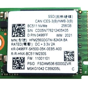 Solid State Drive HFM256GDGTNI-82A0A Compatible Replacement Spare Part for SK Hynix BC511 HFM256GDGTNI 256GB M.2 2230 NVMe PCIe Gen3 x4 SSD