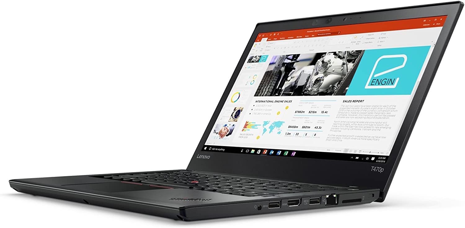 Lenovo ThinkPad T470p 14" FHD Laptop, Intel Core i5-7300, 8GB DDR4 RAM, 256GB SSD, Windows 10 Pro 64Bit, CAM (Renewed)