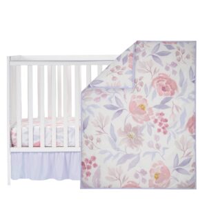 Bedtime Originals Lavender Floral 3-Piece Baby Crib Bedding Set - Pink/Purple