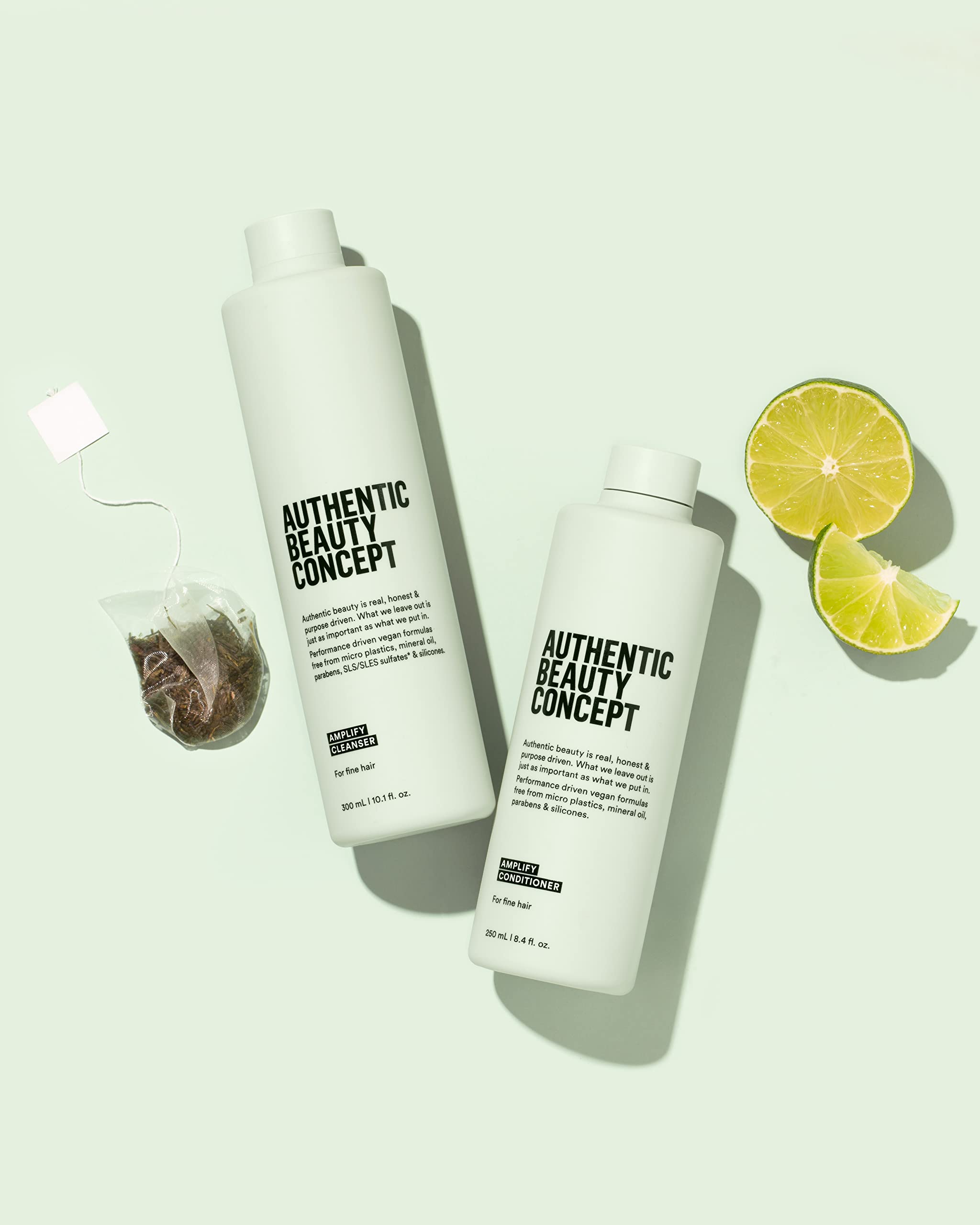 Authentic Beauty Concept Amplify Cleanser & Conditioner Set | Shampoo + Conditioner | Fine hair | Increases Body & Volume | Vegan & Cruelty-free | Sulfate-free | 10.1 fl. oz. & 8.4 fl. oz.