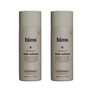 hims max volume conditioner 2 pack - volumizing conditioner for men - citrus spice - men's natural conditioner - moisturizes, adds shine & bounce - 2 x 6.4 fl oz bottles