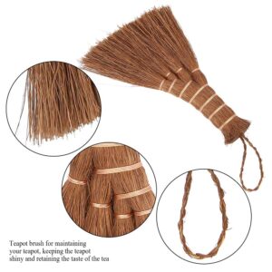 Mini broom,Natural Whisk Sweeping Hand Handle Broom for Multi-Surface Sweeping,Small Tea Ceremony Broom,fireplace broom