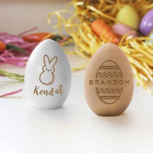 MYETCHEY Personalized Easter egg Easter basket stuffers for babies Baby Easter Easter gifts for toddlers Wood Easter Egg Easter basket stuffers for toddler (Egg)