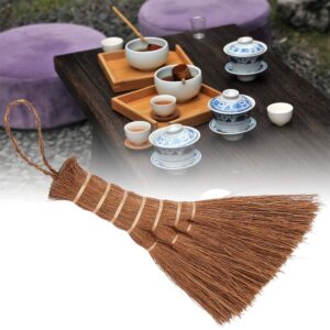 Mini broom,Natural Whisk Sweeping Hand Handle Broom for Multi-Surface Sweeping,Small Tea Ceremony Broom,fireplace broom