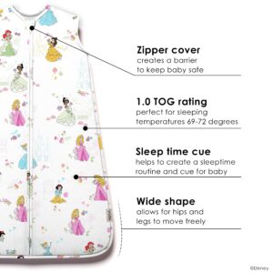 Milk Snob Disney Princess Baby Sleeping Sack for 6-18 Months, Sleeveless Sleep Bag Wearable Zip Up Blanket for Girl, Infant Shower and Registry Gifts