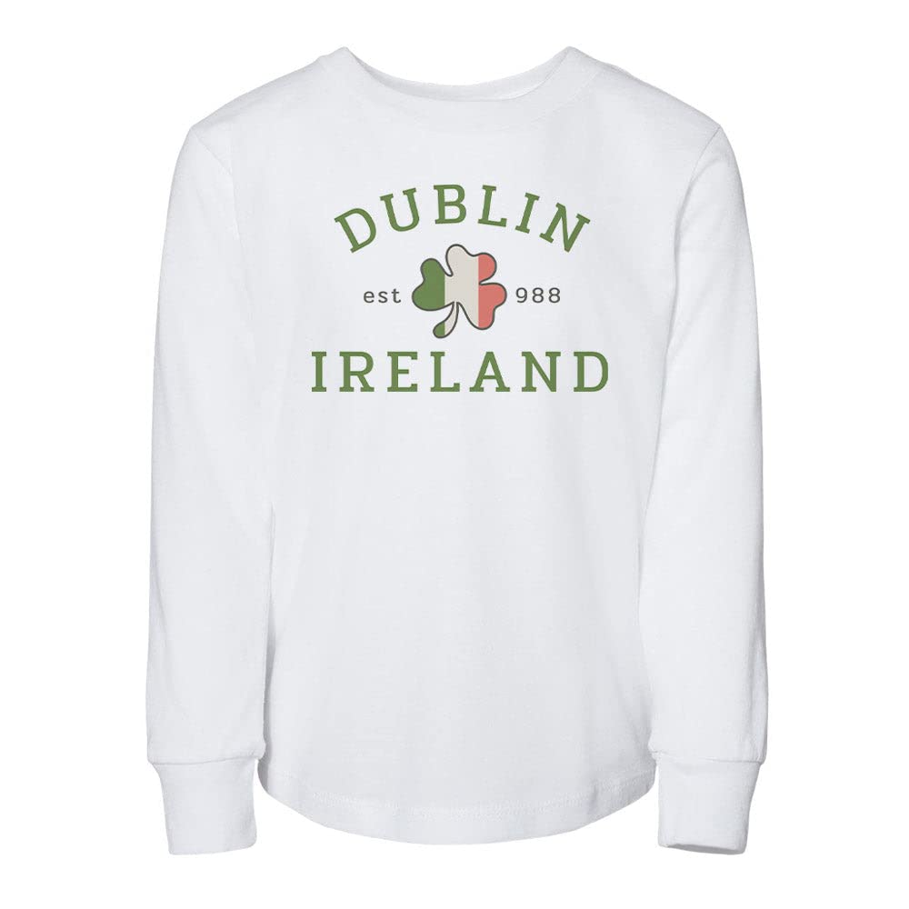 Dublin Ireland Toddler Kids Long Sleeve T-Shirt 4T White