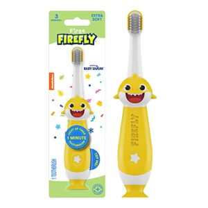 firefly first firefly training light up toothbrush, baby shark, yellow