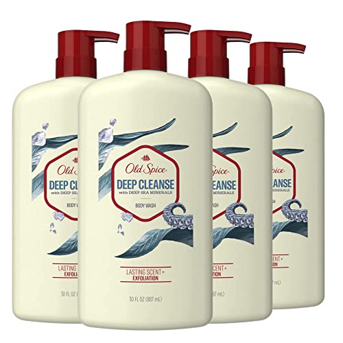 Old Spice Men's Body Wash Deep Cleanse with Deep Sea Minerals, 30 oz (Pack of 4)