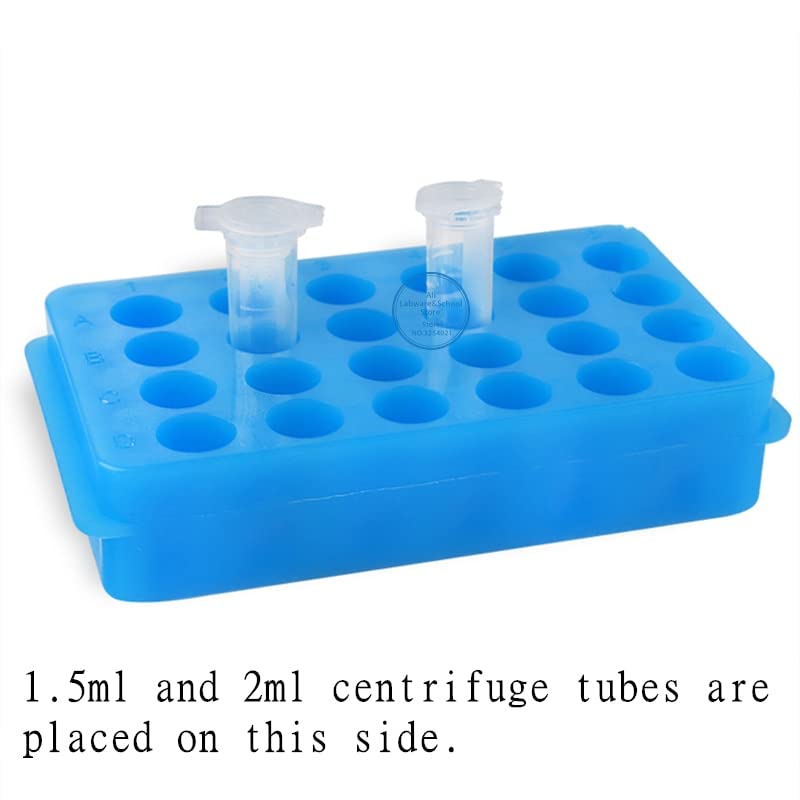 1pcs 24/32/60/80/96 Holes Double-Sided Plastic Centrifugal Pipe Rack Lab PCR/EP Tube Holder 0.5/1.5/2ml centrifuge Tube Shelf (Size : 24 Holes)