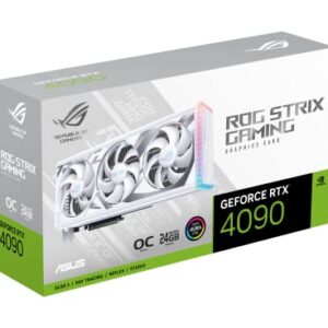 ASUS ROG Strix GeForce RTX™ 4090 White OC Edition Gaming Graphics Card (PCIe 4.0, 24GB GDDR6X, HDMI 2.1a, DisplayPort 1.4a)