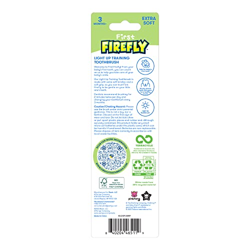 FIREFLY First Firefly Training Light Up Toothbrush, Baby Shark, Yellow