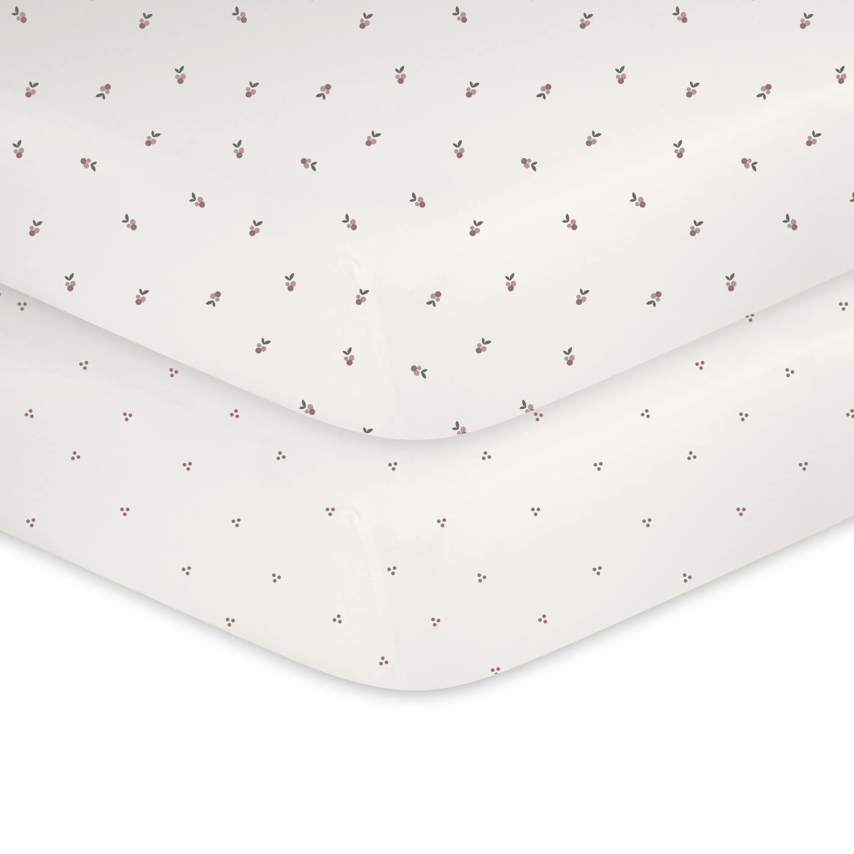 Ely's & Co. Patent Pending Waterproof Crib Sheet | Toddler Sheet Set - 2 Pack Berry and Cluster Dot (Lavender)