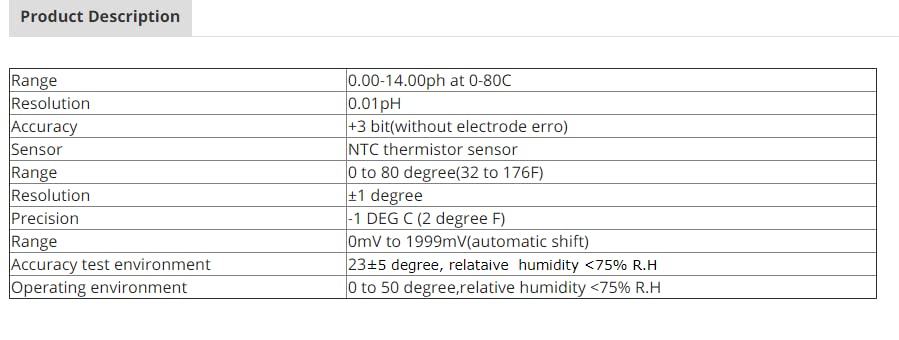 HT-1202 Digital PH Meter