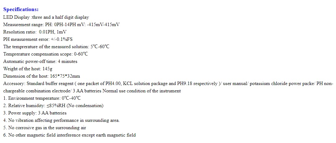 HT-1202 Digital PH Meter