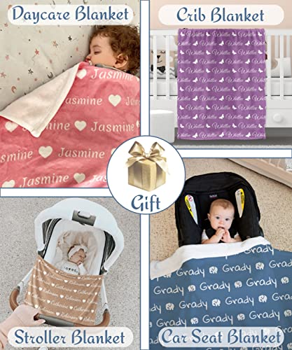 Happy Vibes Mall Personalized Baby Blankets for Girls and Boys with Name and Custom Icon - Personalized Baby Gifts for Infants, Toddlers, Minky Baby Blankets for Kids