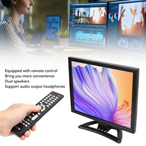 17 Inch LED Monitor with VGA, AV, BNC, DC, USB, HD Multimedia Interface, 1280x1024 Portable Computer Monitor with Dual Speakers and Remote Control for Family Entertainment