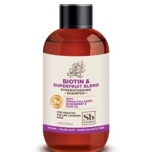 Soapbox Biotin Shampoo, Travel Size Biotin & Collagen Super Fruit, Bulk 24 Pack Travel Toiletries, | Volumizing & Repairing Shampoo to Promote Hair Growth, Strength, 24-Pack, 3.3 oz Each