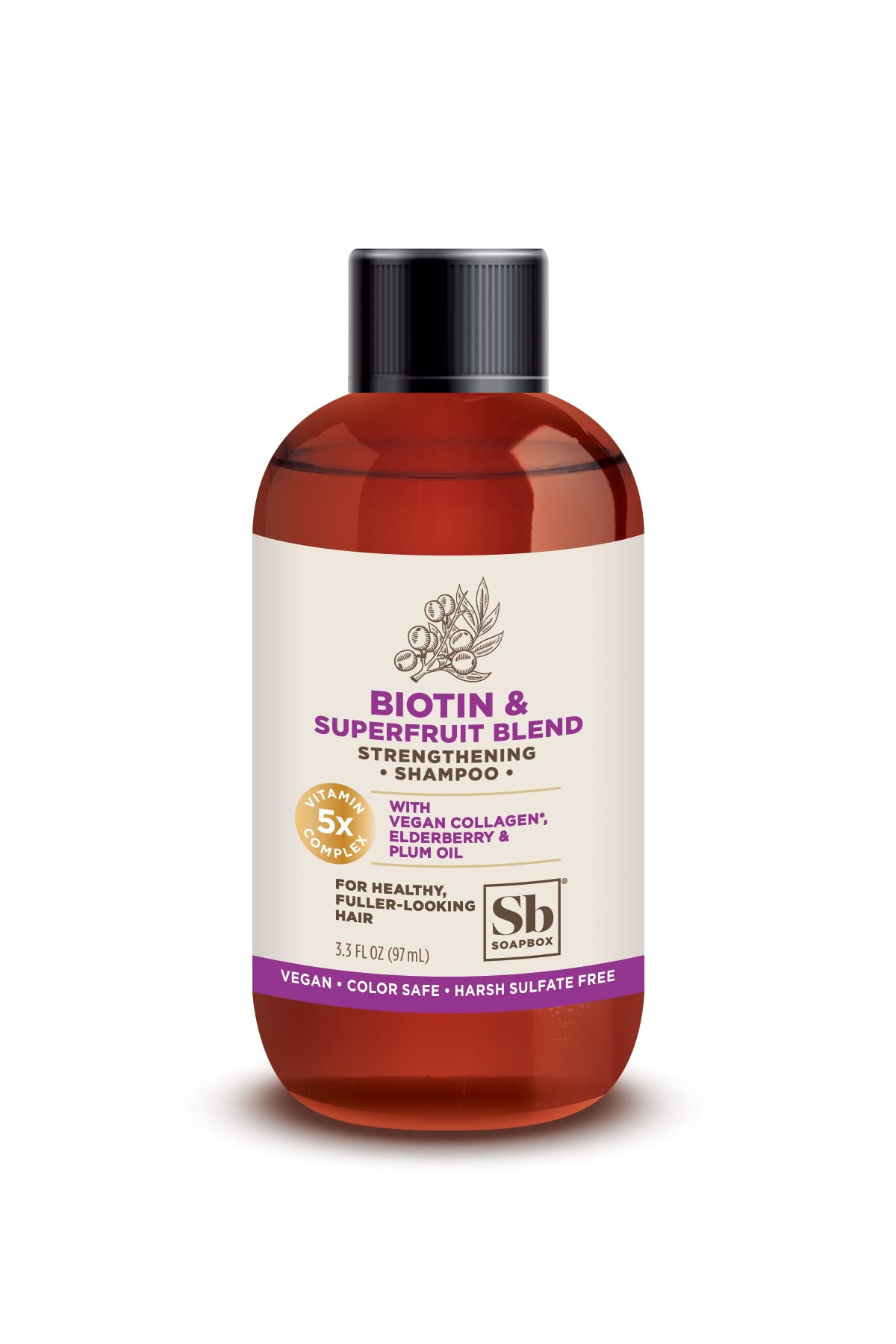 Soapbox Biotin Shampoo, Travel Size Biotin & Collagen Super Fruit, Bulk 24 Pack Travel Toiletries, | Volumizing & Repairing Shampoo to Promote Hair Growth, Strength, 24-Pack, 3.3 oz Each