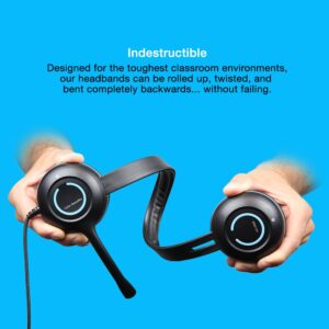 Cyber Acoustics 3.5mm Stereo Headset 5-Pack with Headphones and Noise Cancelling Microphone for PCs, Tablets, and Cell Phones in The Classroom or Home (AC-5002-5)