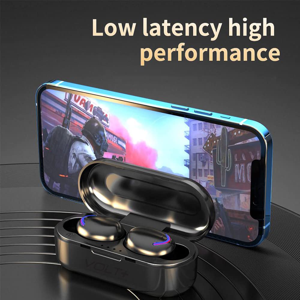 VOLT+ Plus TECH Slim Travel Wireless V5.1 Earbuds Compatible with Asus ROG Phone 6 Diablo Immortal Edition Updated Micro Thin Case with Quad Mic 8D Bass IPX7 Waterproof/Sweatproof (White)