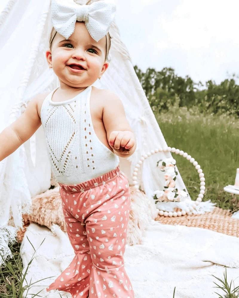 Bailey's Blossoms Trendy Drake Crochet Halter Romper Snap Closure Gardenia 0-3 Months