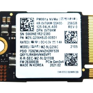 Solid State Drive MZ9LQ256HBJD-00BD1 Compatible Replacement Spare Part for Samsung PM991 MZ-9LQ256C 256GB M.2 2230 NVMe PCIe Gen3 x4 SSD