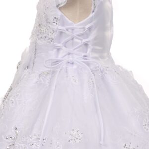 BluNight Collection Virgin Mary Embroidery Off Shoulder Baby Infant Girl Baptism Christening Dress (TR40K1) White 0