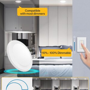 Sunco 96 Pack 5/6 Inch LED Disk Lights, Flush Mount Disc Recessed Ceiling Can Lighting, 1050 LM, 3000K Warm White, Dimmable, 15W=75W, Damp Rated ETL