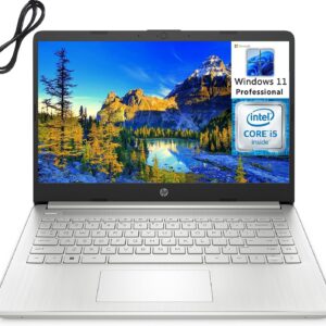 HP 14" Business Laptop Computer, Intel Quad-Core i5-1135G7 up to 4.2GHz (Beat i7-1065G7), 32GB DDR4 RAM, 2TB PCIe SSD, 802.11AC WiFi, Bluetooth, Natural Silver, Windows 11 Pro, BROAG Cable