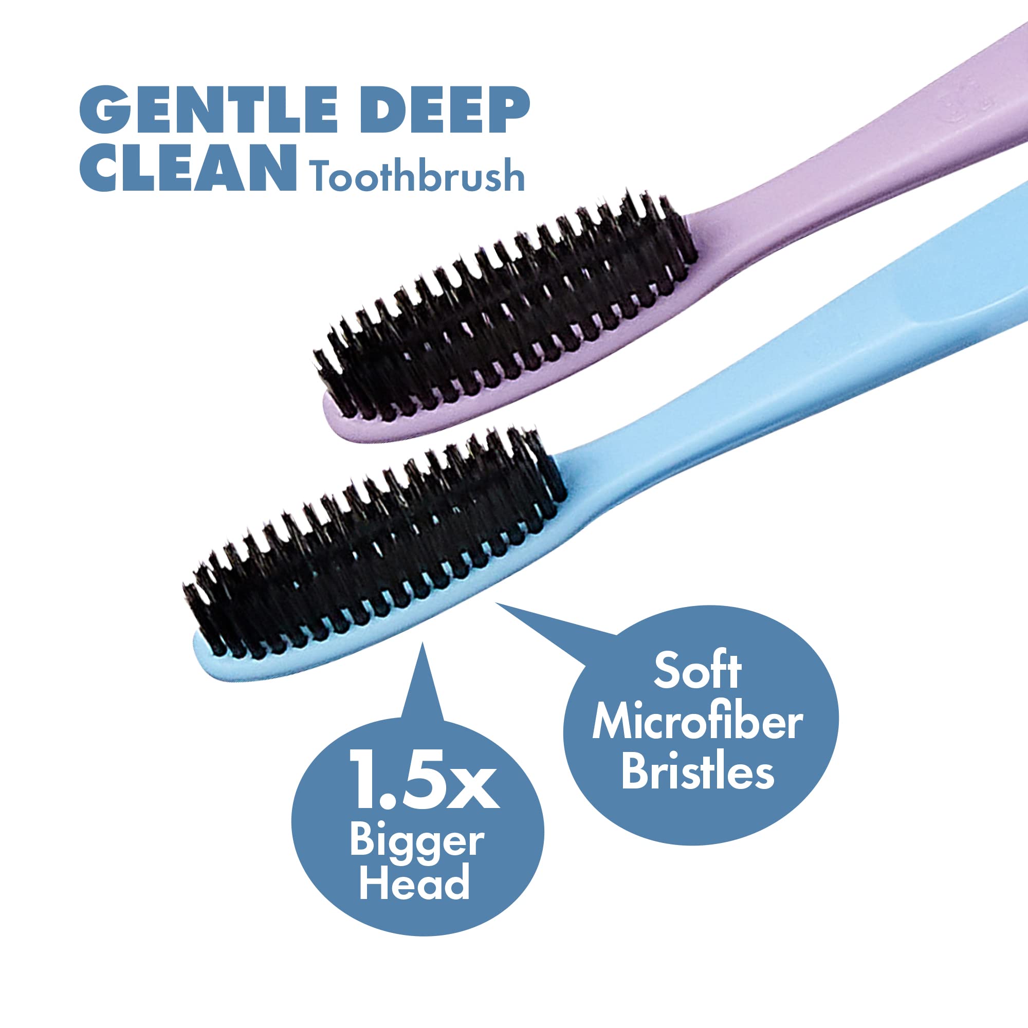 Red by Kiss Gentle Deep Clean Tooth Brush 2X Soft Micro Fiber Brush, Made in Korea 2 Pack (Charcoal)