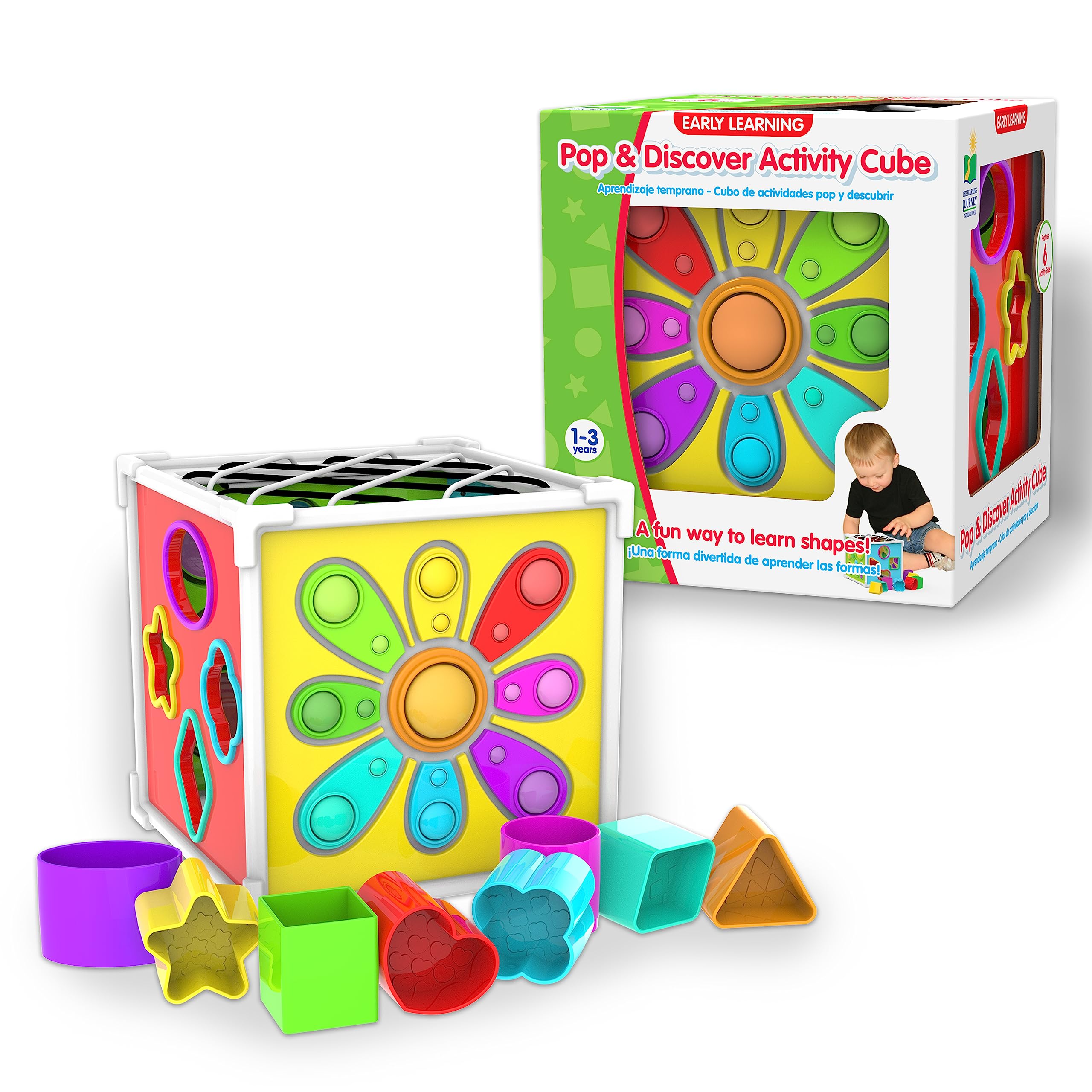 The Learning Journey: Pop & Discover Activity Cube - Fun Montessori Early Educational - Sensory Toy for Kids - Autism - Pop It Baby Toddler Toys & Gifts for Boys & Girls Ages 12 Months to 3 Years