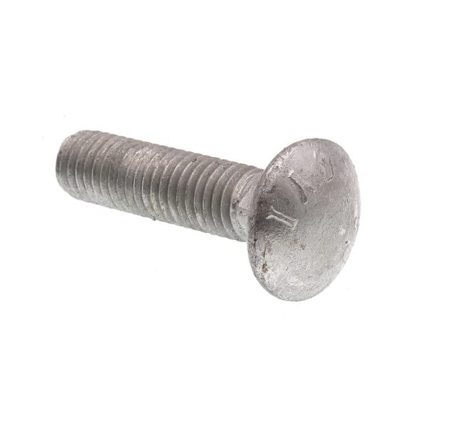 Carriage Bolts 1/2in-13 X 2in A307 Grade A Hot Dip Galv Steel 15PK