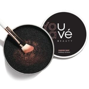 uvé makeup brush cleaner sponge - quick & easy foundation brush cleaner for natural & synthetic brushes - chemical free, waterless, fast drying & travel friendly cosmetic makeup cleaner