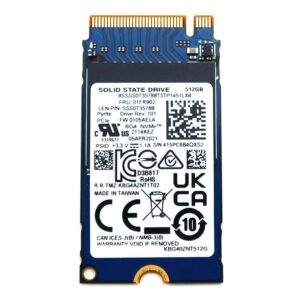 Solid State Drive SSS0T35788 8SSSS0T35788 Compatible Replacement Spare Part for Kioxia BG4 KBG40ZNT512G 512GB M.2 2242 NVMe PCI Express Gen3 x4 SSD