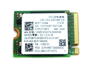 solid state drive tg8t0 0tg8t0 cn-0tg8t0 compatible replacement spare part for hynix hfm512gdgtni-82a0a ba 512gb m.2 2230 nvme pcie gen3 x4 ssd