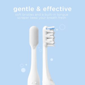 Soniclean 4U Sonic Electric Toothbrush for Adults, Black, Battery Powered, Dual Cleaning Modes, Refillable Brush Heads, Multi-Use Travel Cover