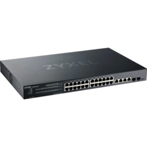 zyxel 24 port multi-gigabit ethernet smart switch (xmg1930-30) - l2+ managed, 2x 10g ethernet, 2x 10g sfp+, optional nebula cloud, rackmount, limited lifetime protection