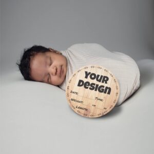 Personalized Newborn Baby Hospital Birth Announcement SIgn (Country Wood)