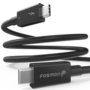 Fosmon [Intel Certified Thunderbolt 4 Cable 3.3 ft, Support 8K Display, 40Gbps Data, USB-C USB-PD 3.0 100W Charging for USB4, iPad Pro, MacBook Pro Air