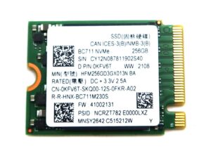 solid state drive kfv6t 0kfv6t cn-0kfv6t compatible replacement spare part for dell sk hynix bc711 hfm256gd3gx013n 256gb m.2 2230 nvme pcie gen3 x4 ssd