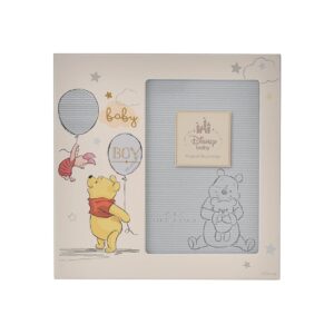 Happy Homewares Magical Beginnings Baby Boy 4" x 6" Winnie The Pooh and Piglet Photo Frame - Perfect for Children, New-Born Baby or Baby Shower - Officially Licensed