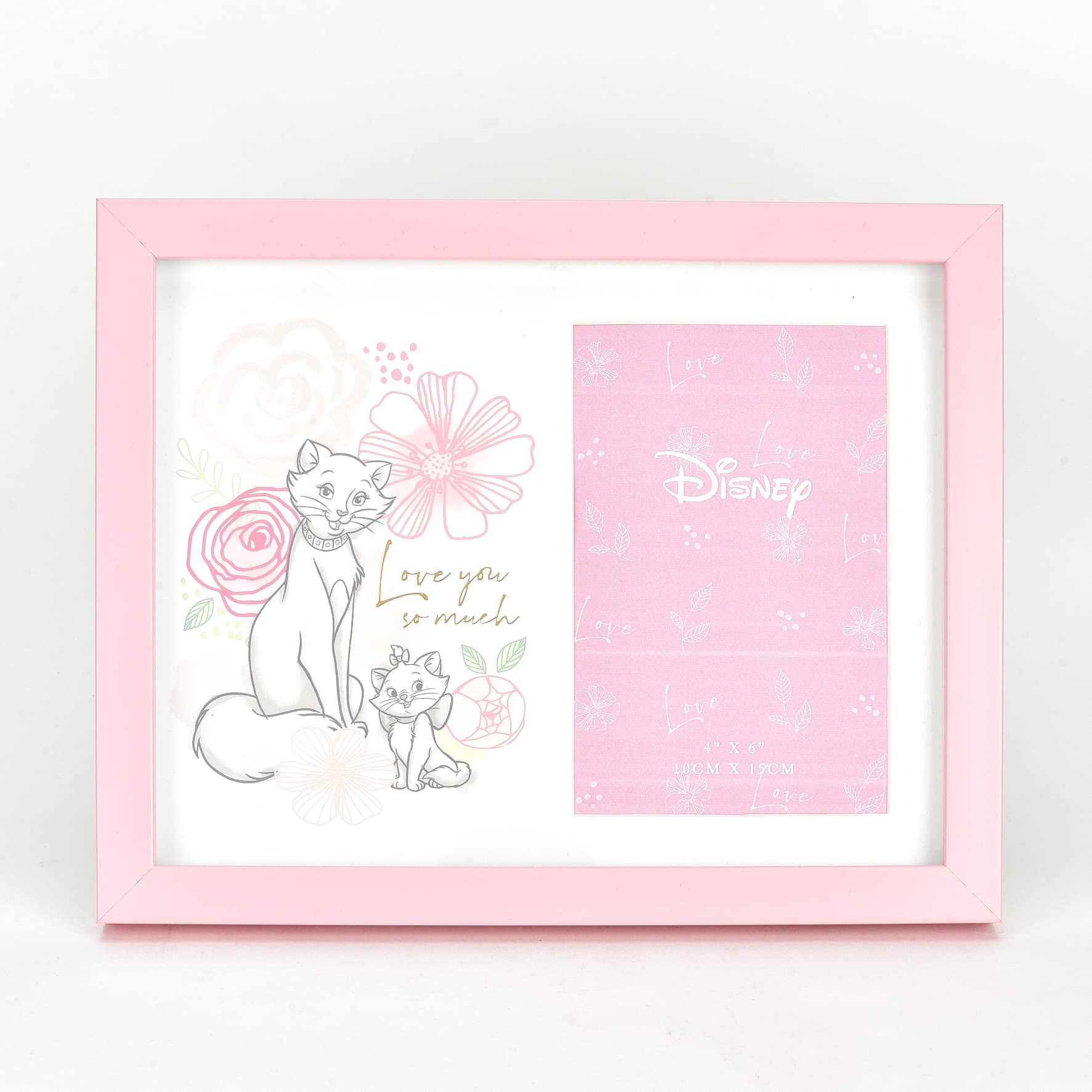 Happy Homewares Love You So Much Marie and Duchess Aristocats 4" x 6" Photo Frame - Perfect for Children, New-Born Baby or Baby Shower Event - Officially Licensed