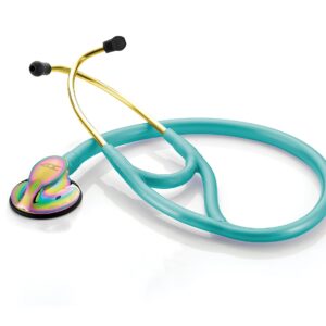 ADC Adscope Model 600 Platinum Series Cardiology Stethoscope with Tunable AFD Technology, Iridescent Metallic Caribbean