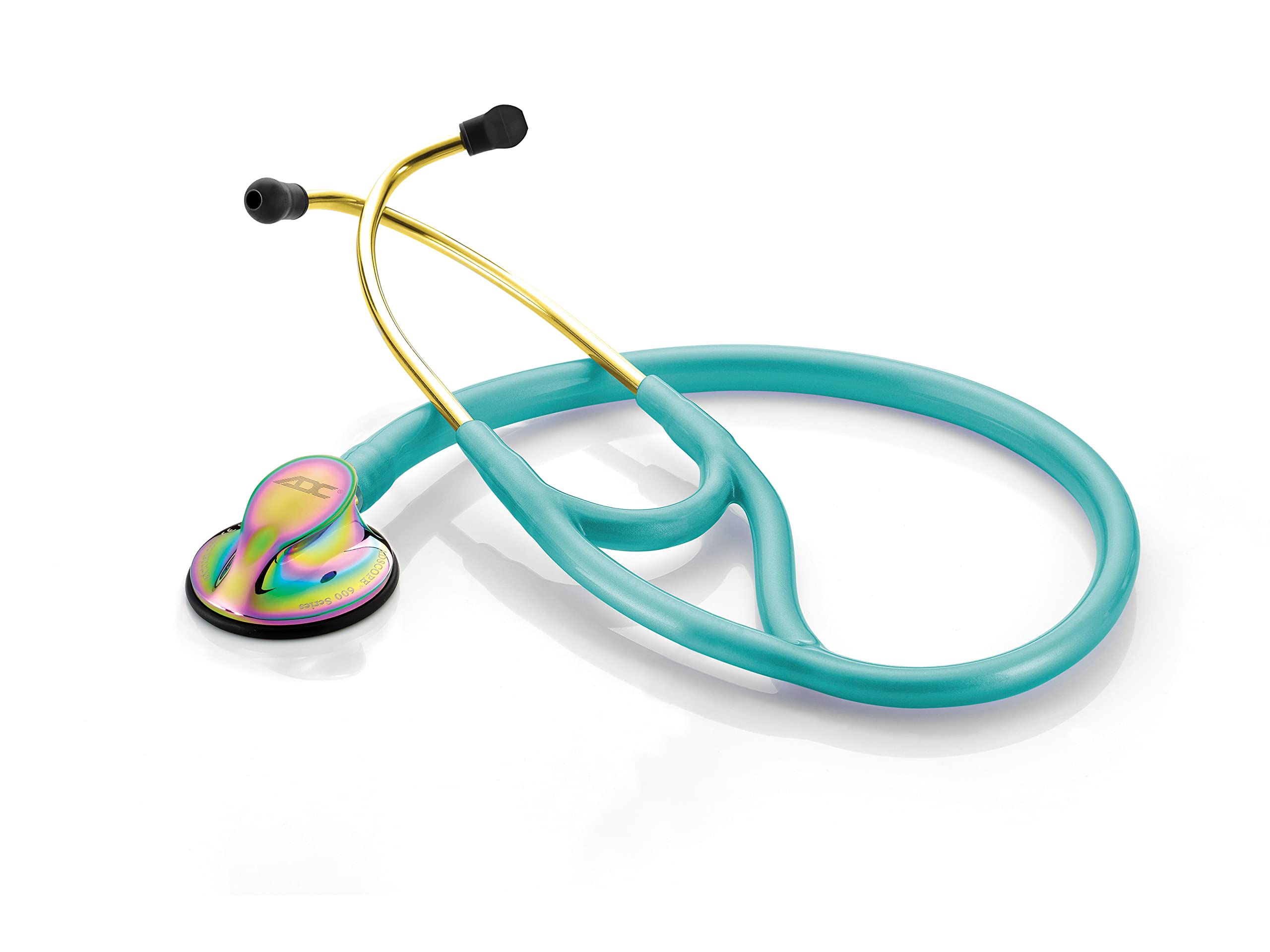 ADC Adscope Model 600 Platinum Series Cardiology Stethoscope with Tunable AFD Technology, Iridescent Metallic Caribbean