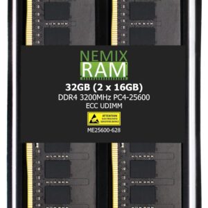 NEMIX RAM 32GB (2X16GB) DDR4 3200MHZ PC4-25600 2Rx8 1.2V 288-PIN ECC Unbuffered UDIMM KIT Compatible with DELL PowerEdge T150 Server