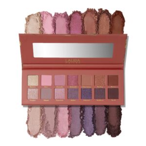 laura geller new york the casual collection berry & blossom 14 multi-finish eyeshadows | 14 pigmented eyeshadows blendable natural look